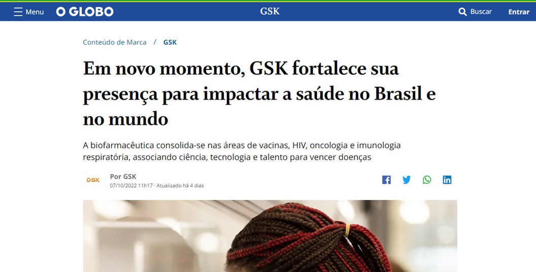 Capa da notícia - O Globo.