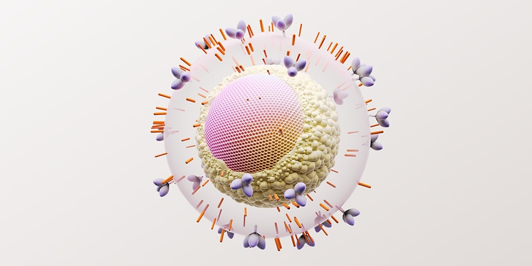 Imagem gráfica do vírus HIV, GSK Brasil