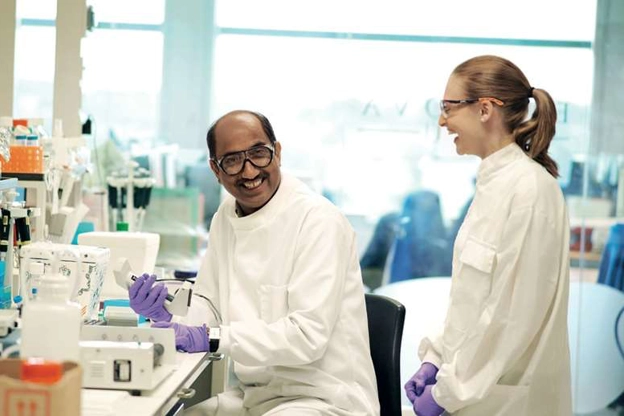 Two scientists working in our Stevenage laboratory