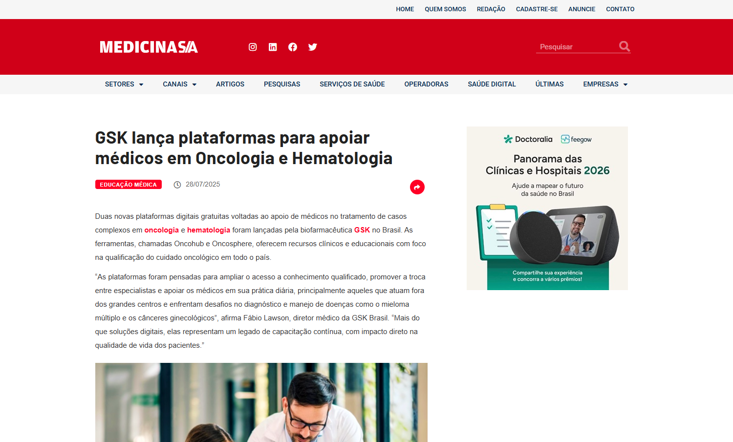 5 GSK Lança Plataformas Para Apoiar Médicos Em Oncologia E Hematologia