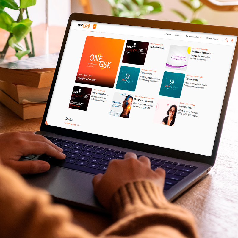 Mockup da página do site GSK ON