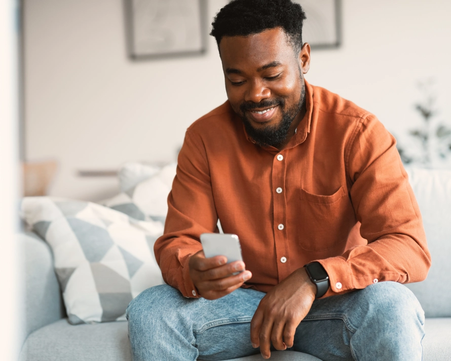 Man Using Cellphone Browsing Internet