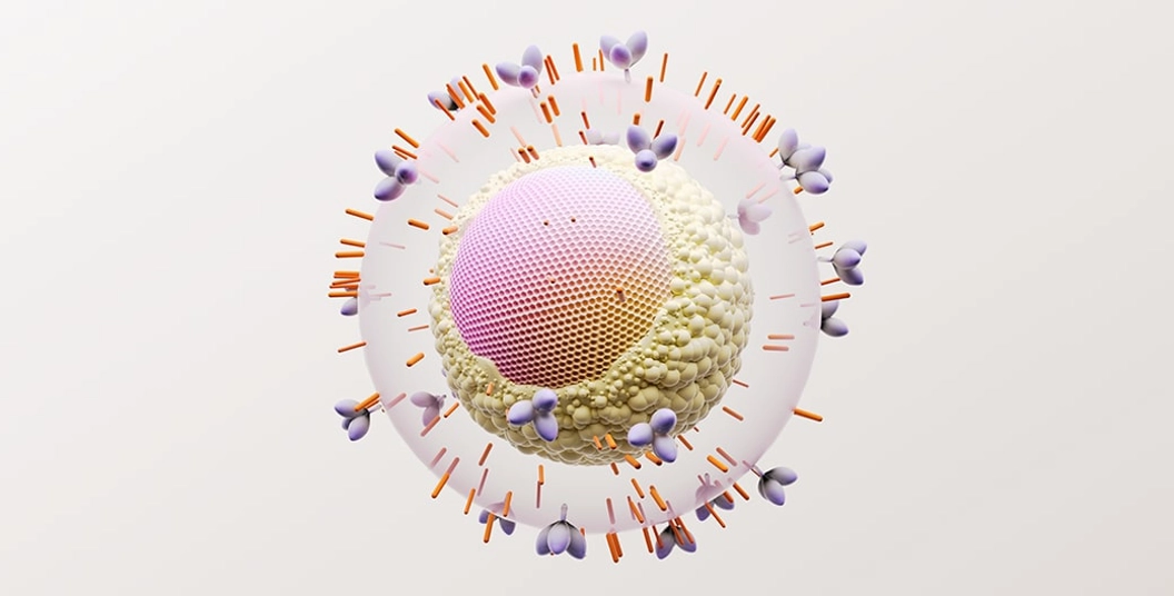 Imagem gráfica do vírus HIV, GSK Brasil